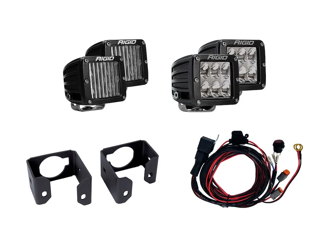 41616 – RIGID IND Driving/ Fog Light, 3-3/16 Inch Square 15.8 Watt 1.1 Amp Draw Flood Beam 1568 Raw Lumens LED Clear ...